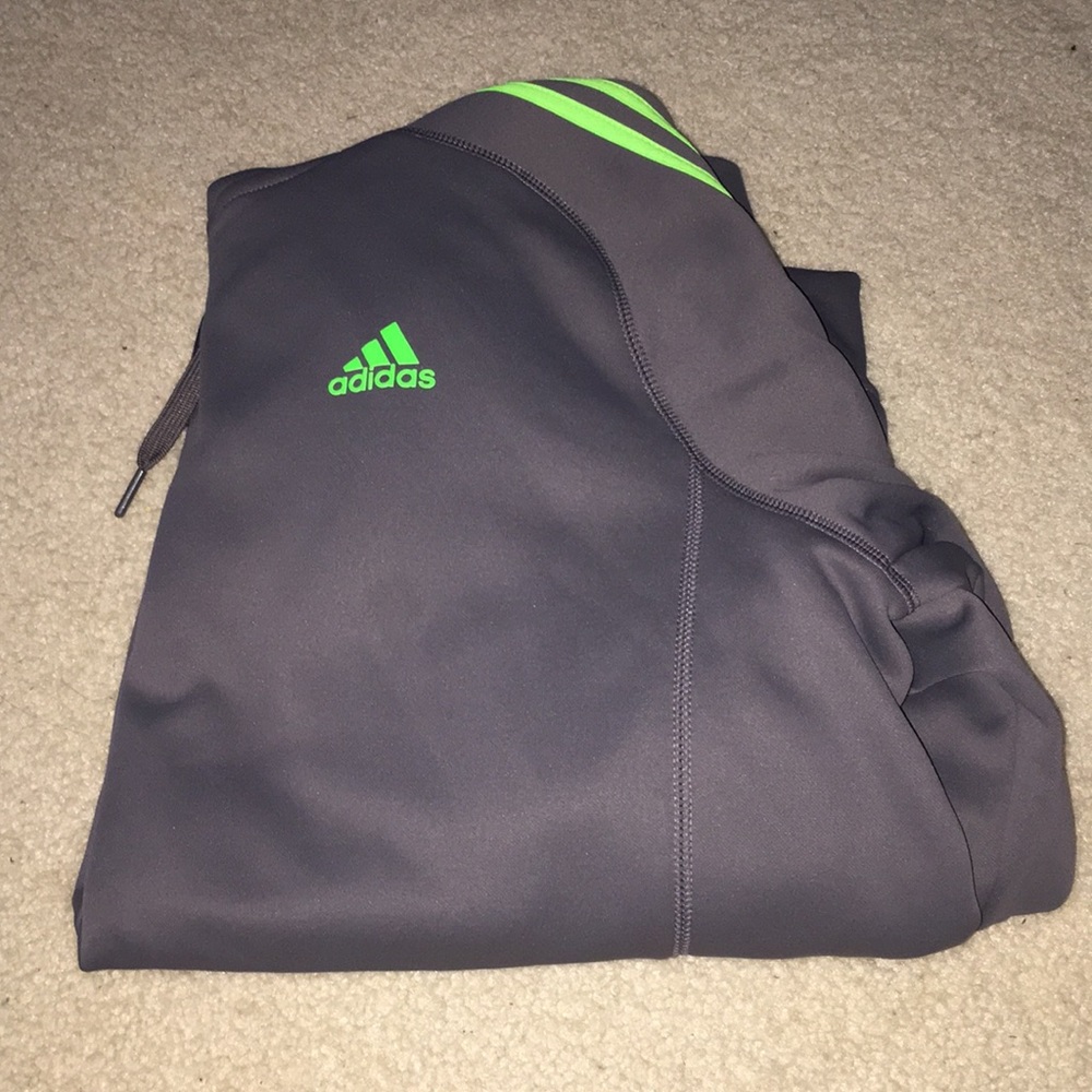 Adidas Grey and green Sweatshirt
